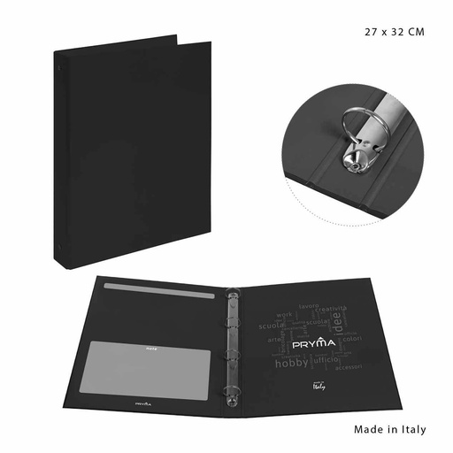 [0231398] Carpeta de 4 anillas 27x32 cm negro - Archivos y documentos