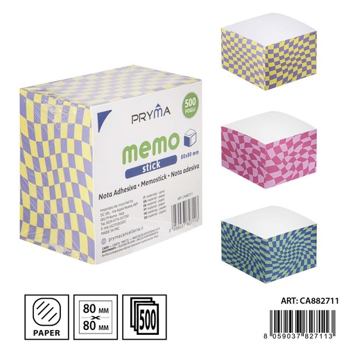 [0233674] Notas 8x8cm sin pegamento 500 hojas - Todo tipo de notas