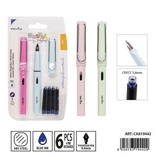 [0231100] Juego de pluma con depósito de tinta 7 pcs - Utensilios de escritura