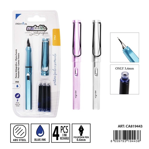 [0231101] Juego de pluma con depósito de tinta 4PZ - Herramientas de escritura