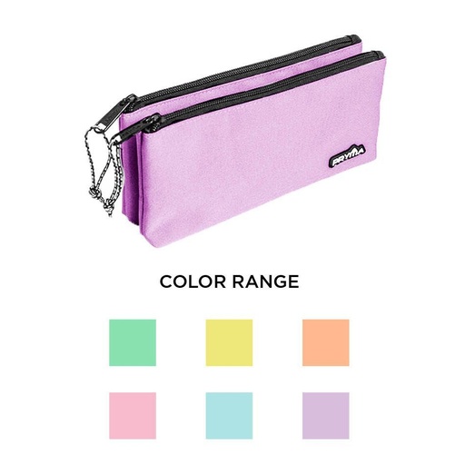 [0230839] Estuche de doble capa pastel  - Suministros escolares 
