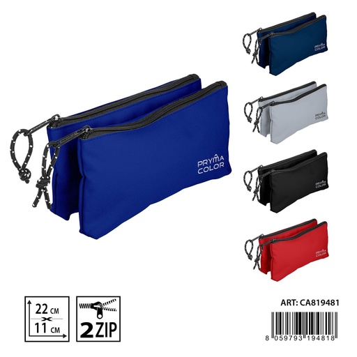 [0230837] Estuche dos capas clásico 22x11 cm - Organizador de lápices y material escolar