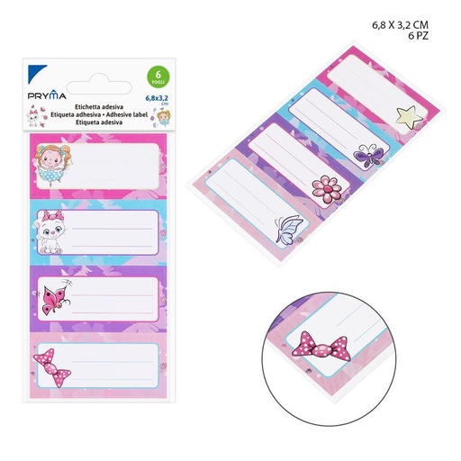 [0231104] Etiqueta adhesiva 6.8cm 10 hojas 4pz para identificación y etiquetado