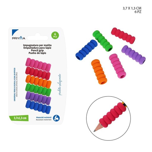 [0231043] Empeñado para lápiz 4x1.2cm 6pz - Artículos de papelería y útiles