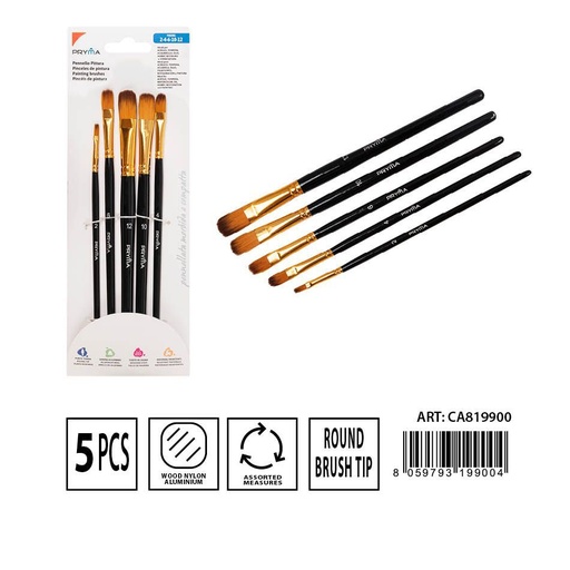 [0230898] Set de pinceles de punta redonda 2# 4# 6# 10# 12# 5PZ - Material de arte