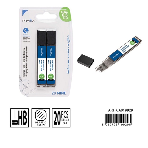 [0231091] Minas de lápiz 0.5mm 20 piezas - Artículos de papelería y útiles