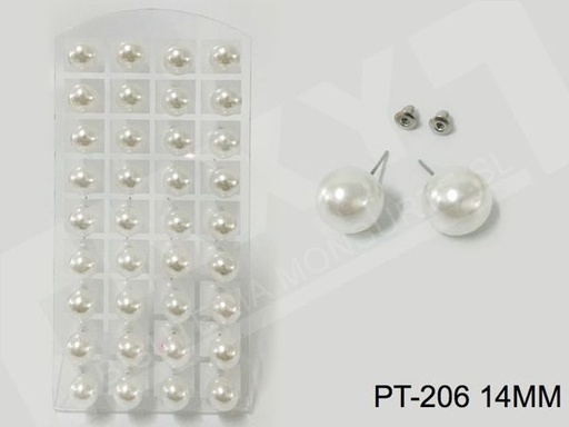 [8162090002066] Pendientes 14mm Blanc 18/pzas M - Joyas y bisutería