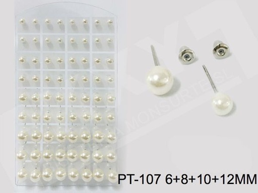 [8162090002073] Pendientes de perla blanca 6x8x10x12 36/p para joyería y moda