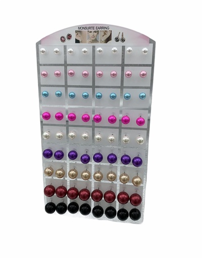 [8162090005074] Pendientes colores 6, 8, 10, 12mm 36/p - Joyería y bisutería