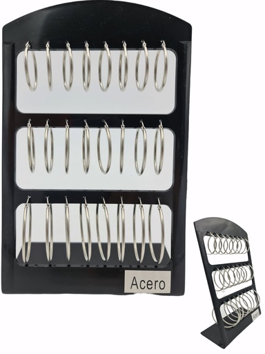 [8162250000482] Aros 12 unidades acero inoxidable modelo 2548 - Aros y bisutería