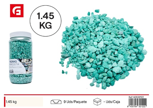 [143532122] Bote de piedras decorativas de colores 1.45kg para acuarios y decoración