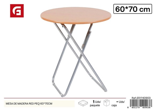 [201740903]  mesa de madera redonda pequeña 60x70 cm - Mobiliario decorativo y funcional