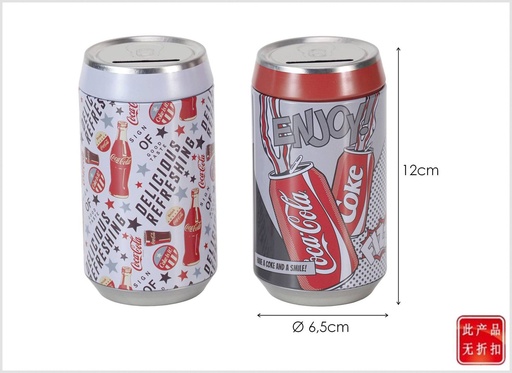 [BLT922531] Hucha metálica Coca-Cola D6.5x12cm