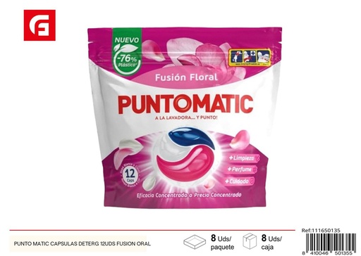 [111650135] Cápsulas detergente Punto Matic 12uds fusión floral para lavandería