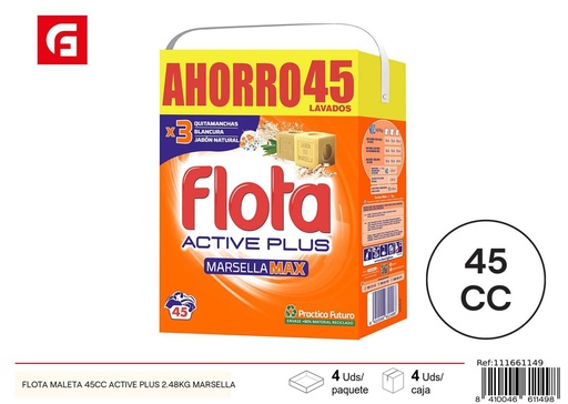 [111661149] Detergente en polvo Flota Maleta 45cc Active Plus 2.48kg Marsella