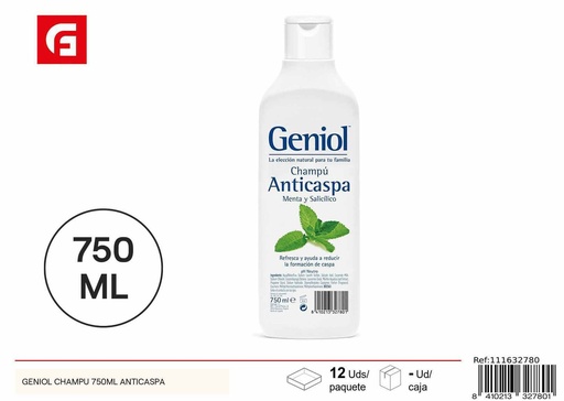 [111632780] Champú anticaspa Geniol 750ml para cuidado del cabello