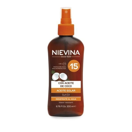 [8410236010155] Aceite de coco para bronceado NieVina SPF15 200ml