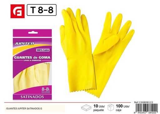[150808122] Guantes de látex Jupiter Satinados Talla G - Accesorios de limpieza