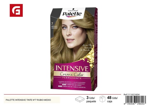[111621604] Tinte Palette Intensive Nº7 Rubio Medio - Coloración capilar y cuidado personal