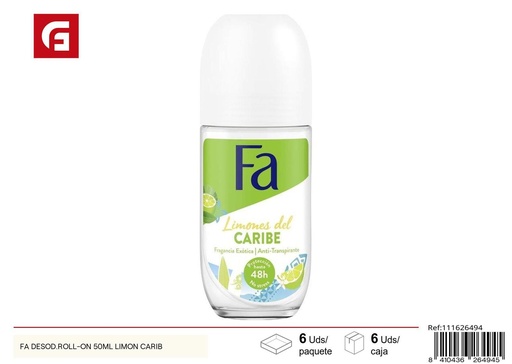 [111626494] Desodorante roll-on FA 50ML limon caribeño - Productos de cuidado personal