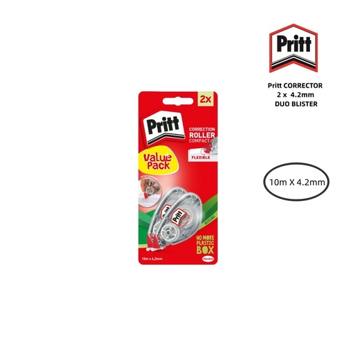 [A000531] CORRECTOR COMPACTO 4.2 DUO BLISTER Pritt - Artículos de papelería