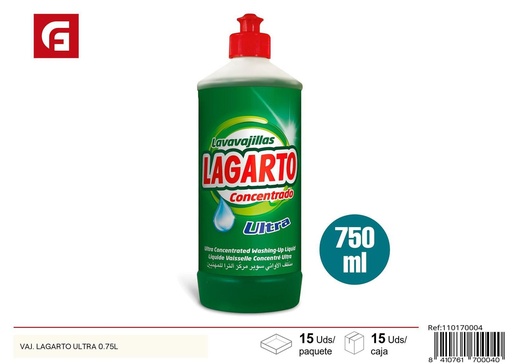 [110170004] Lavavajillas Ultra 0.75L Lagarto - Detergente para platos