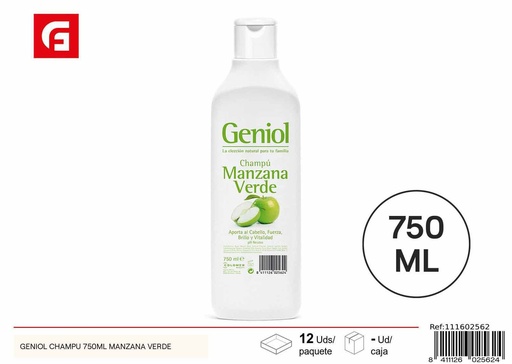 [111602562] Champú Genol manzana verde 750ml para cuidado del cabello