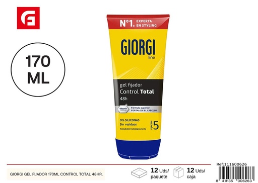 [111600626] Gel fijador Giorgi 170ml control total 48hr