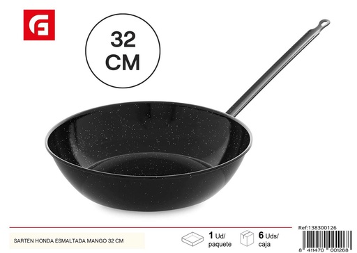 [138300126] Sartén honda esmaltada con mango 32cm para cocina