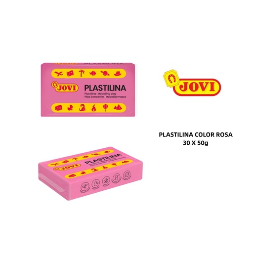 [A000257] Plastilina caja 30 pastillas 50 g rosa - Material de oficina y arte