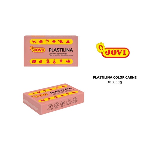 [A000258] Plastilina caja 30 pastillas 50 g carne - Material de oficina y arte
