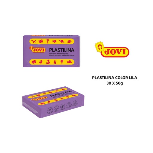 [A000264] Plastilina Jovi 30 pastillas de 50g lila - Productos de papelería