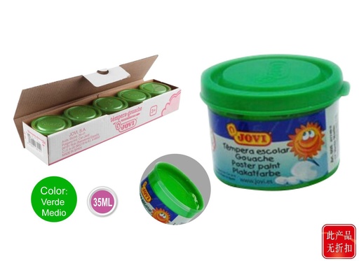 [A000213] Témpera Verde medio 35ml JOVI - Artículos de arte y pintura