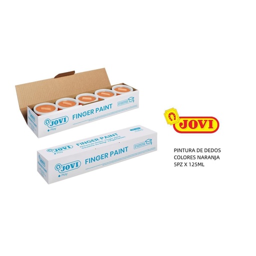 [A000289] Pintura de dedos 5 botes 125cc naranja - Material escolar