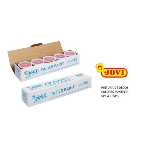 [A000291] Pintura de dedos 5 botes 125cc magenta - Material escolar