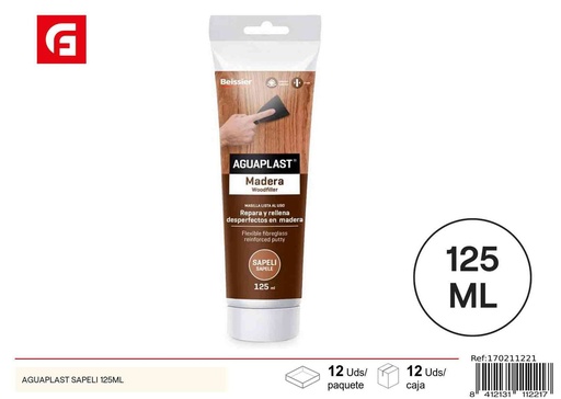 [170211221] Aguaplast madera Sapeli 125 ml - Pasta restauradora de madera