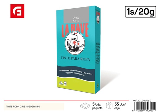 [201200050] Tinte ropa gris 20GR N50 - Pintura para telas