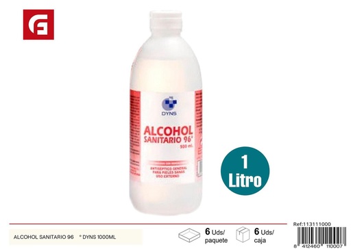 [113111000] Alcohol sanitario 96º DYNS 1000ml para desinfección