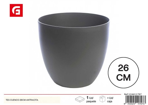 [124411797] Maceta TES Cuenco Antracita 26cm - Jardineras y decoraciones para el hogar