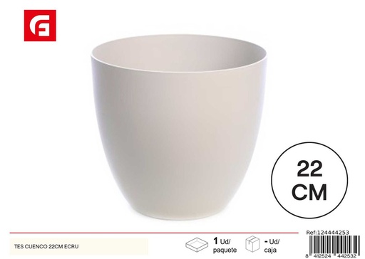 [124444253]  maceta de plástico 22cm ecru - Jardinería y plantas