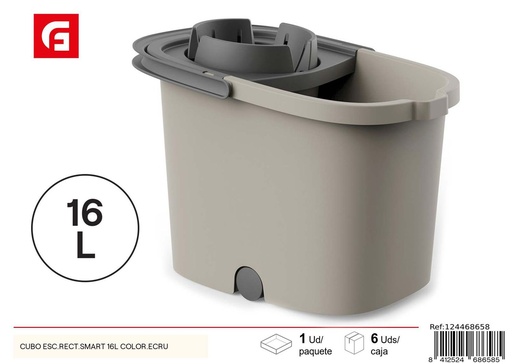 [124468658] Cubo de escurrir rectangular 16L color ecru - Accesorios de limpieza