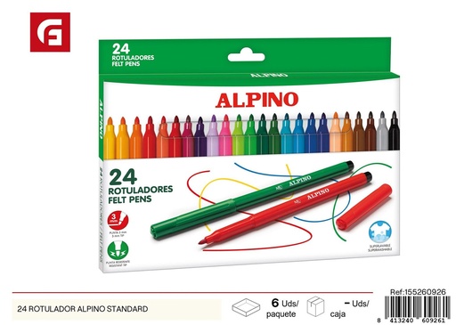 [155260926] Rotuladores Alpino estándar 24 colores para dibujo