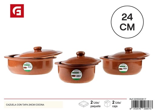 [309000817] Cazuela con tapa 24cm para cocina y preparación de alimentos