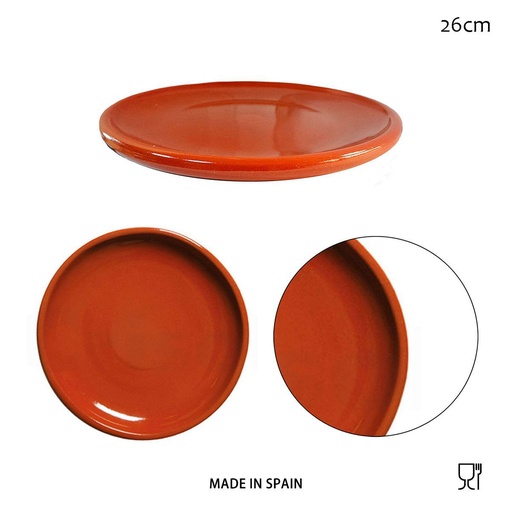 [A000179] Plato churrasco de barro 26 cm - Artículos de cocina de barro