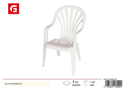 [313808102] Sillón monobloc de plástico para jardín