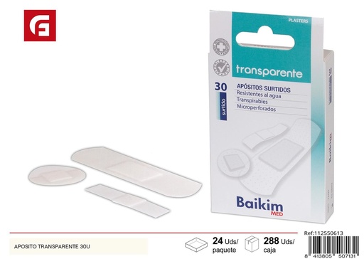 [112550613] Apósito transparente 30 und - Productos de cuidado personal