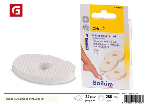 [112550000] Discos para callos ovalados 9 und - Productos de cuidado personal
