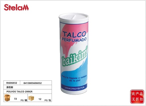 [RI606032] Polvos de talco 200gr para cuidado personal