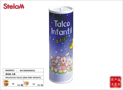 [RI609033] Polvos de talco 200g perf infantil para cuidado de la piel