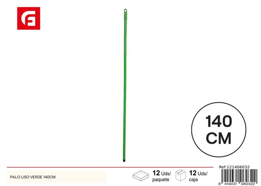 [121406032] Palo liso verde 140cm para limpieza